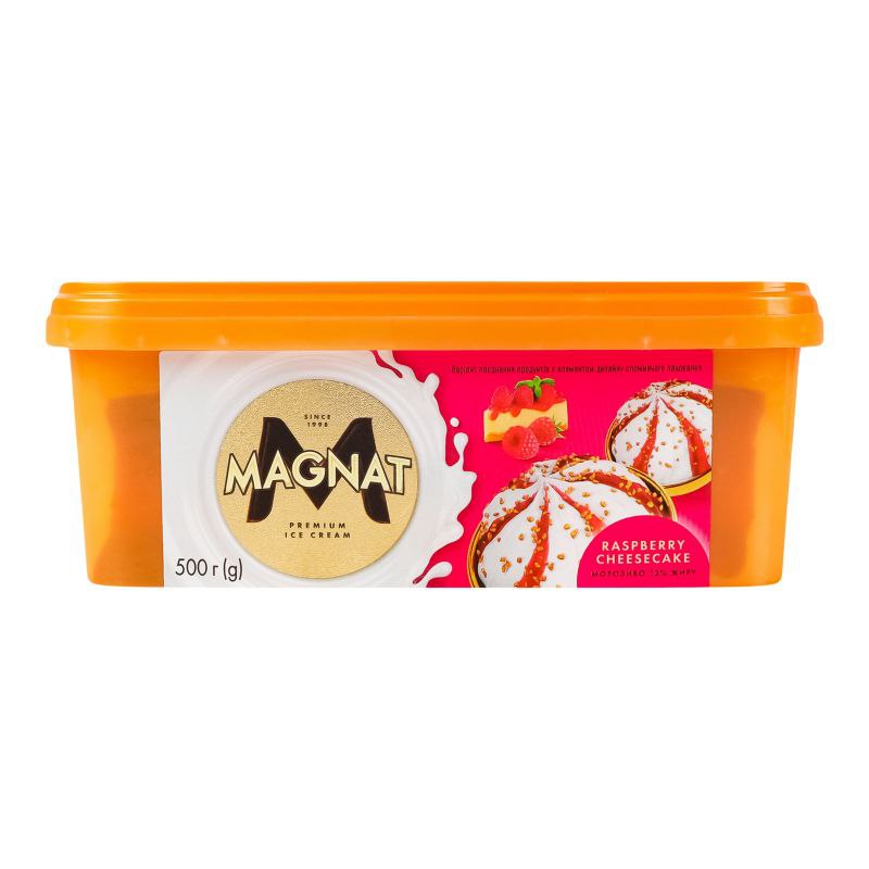 Морозиво Magnat Raspberry Cheesecake лоток 500г